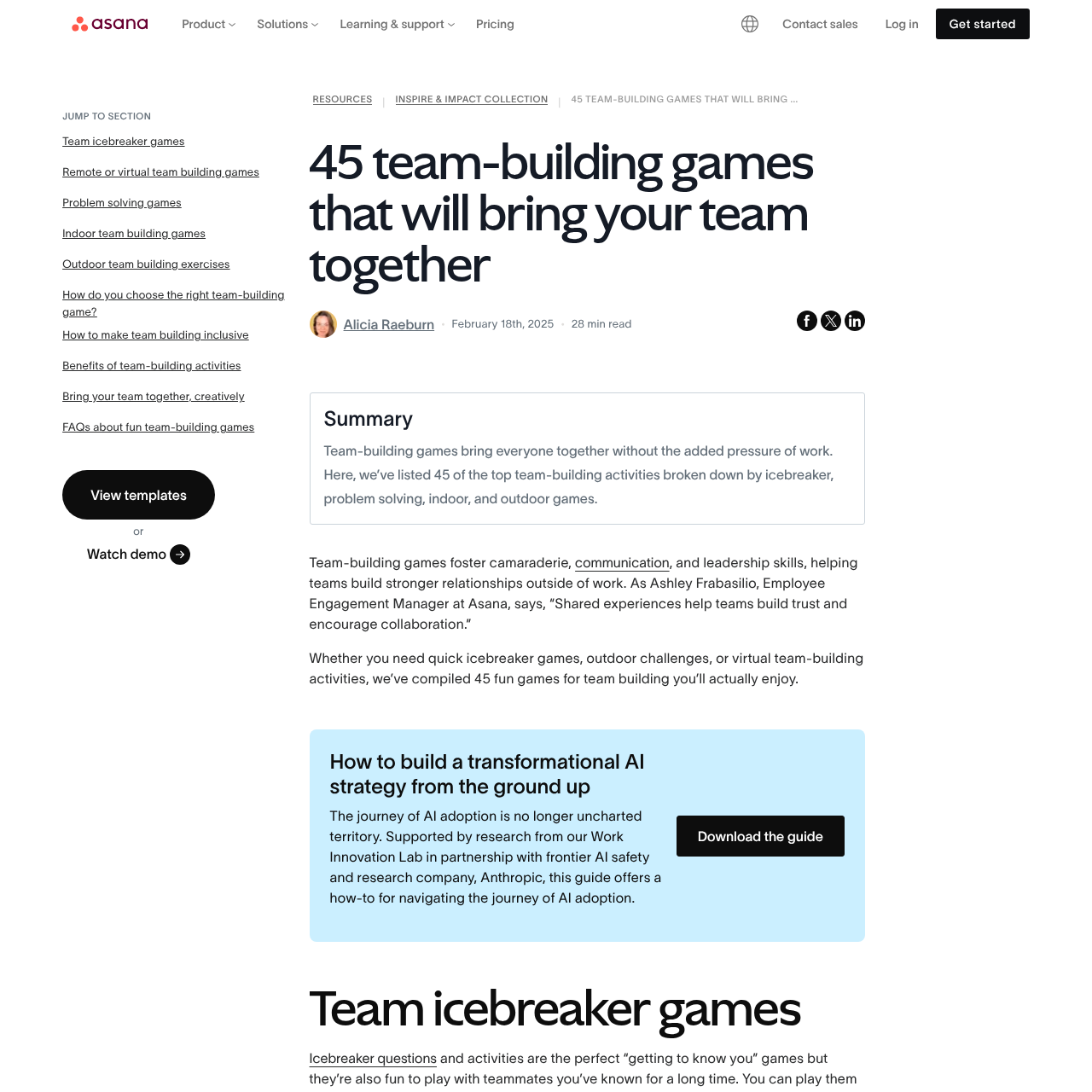 Asana Resources Page