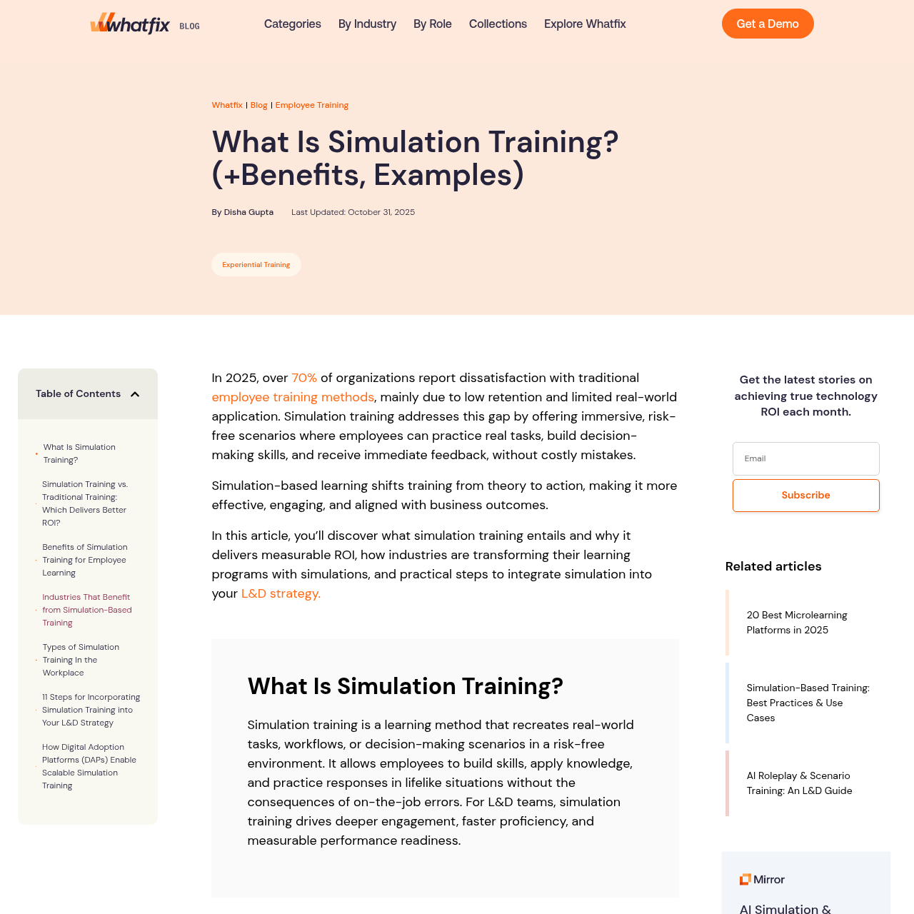 Whatfix Simulation Training Solution