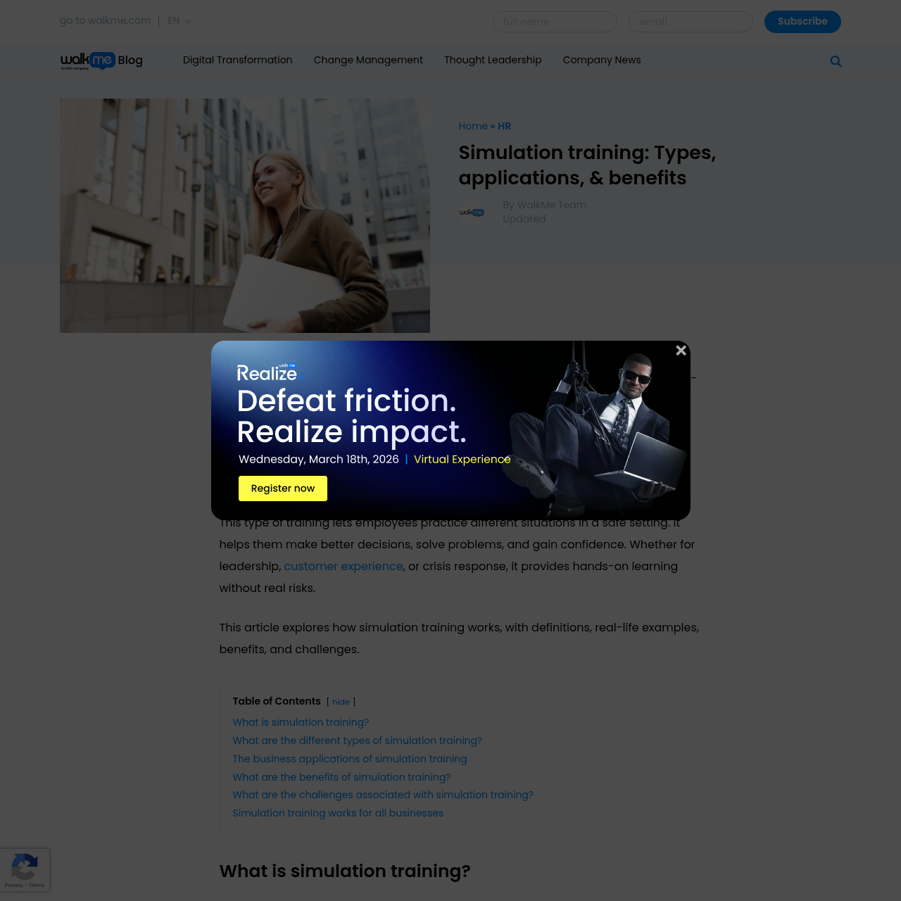 WalkMe Simulation Training