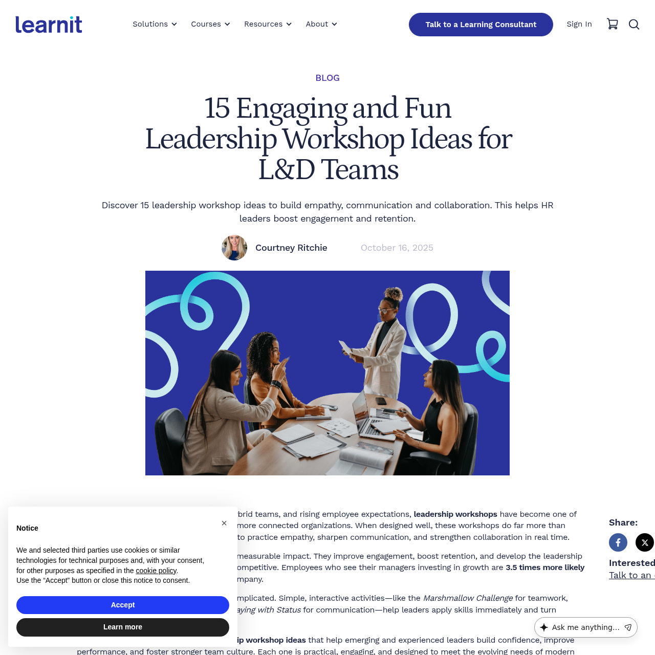 Learnit leadership workshop ideas article interface